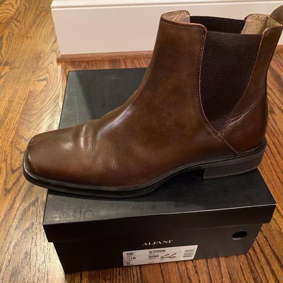 Mens Alfani brown leather boots - Picture 7 of 8